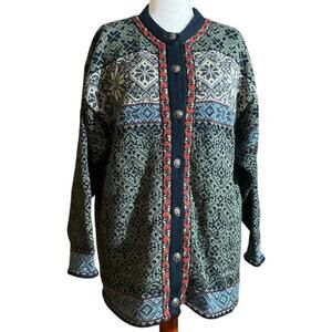 Norskwear "Classic Alpine" Women’s Cardigan, Made Iceland,100% Pure New Wool, XL